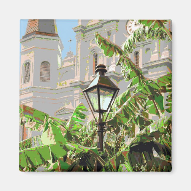 Jackson Square Lamp Post Magnet (Front)