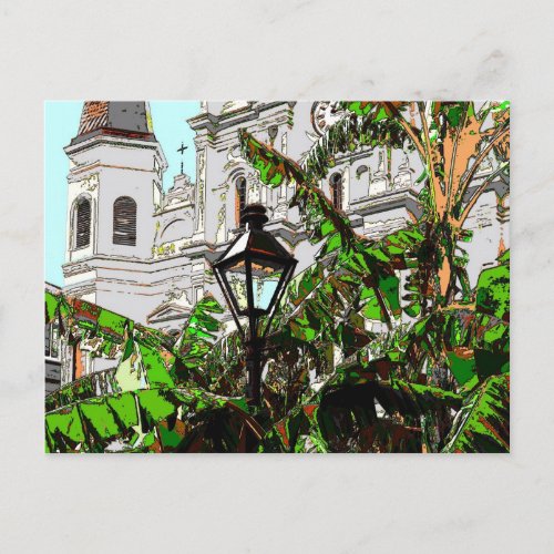 Jackson Square New Orleans Lamp Post Postcard