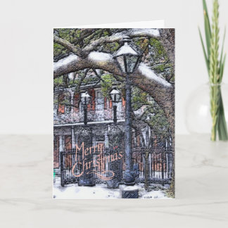Jackson Square Snow Christmas Holiday Card