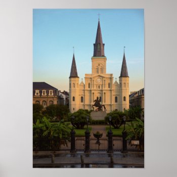 Jackson Square St Louis Cathedral New Orleans Poster by EnchantedBayou at Zazzle