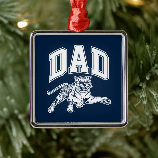 Jackson State Dad Metal Ornament (Tree)
