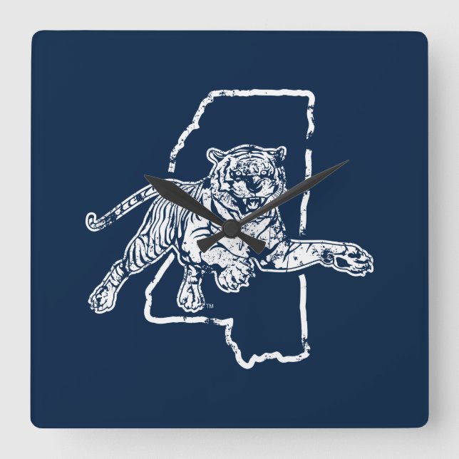 Jackson State Tigers Square Wall Clock (Front)