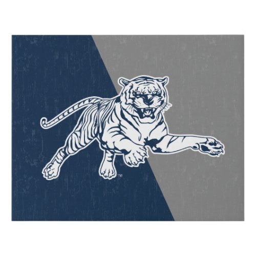 Jackson State University Color Block Distressed Faux Canvas Print