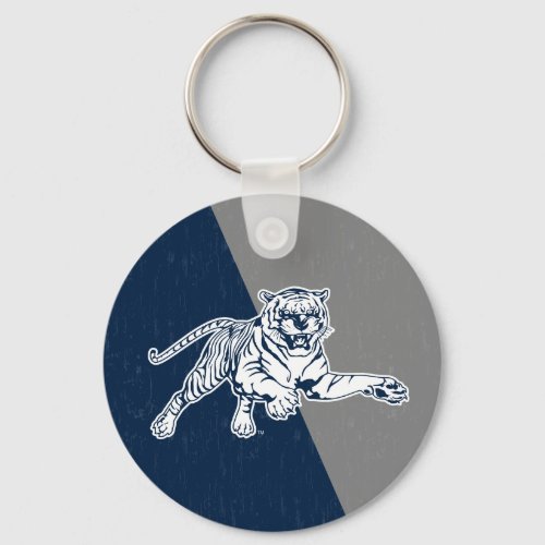 Jackson State University Color Block Distressed Keychain