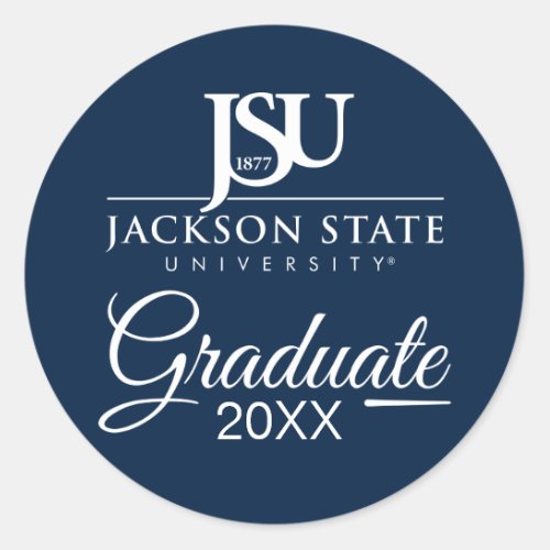 Jackson State University Graduation Classic Round Sticker