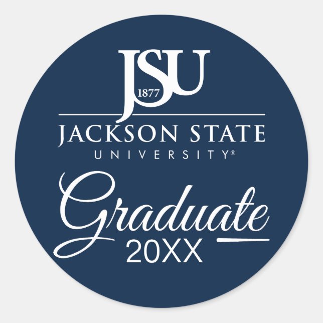 Jackson State University Graduation Classic Round Sticker (Front)