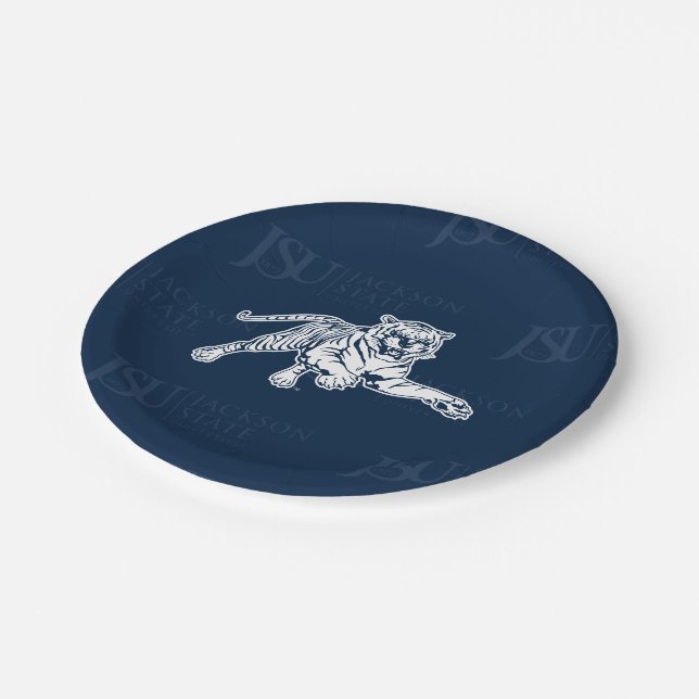 Jackson State University Logo Watermark Paper Plates (Angled)