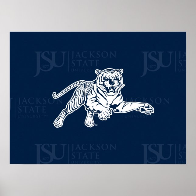 Jackson State University Logo Watermark Poster (Front)