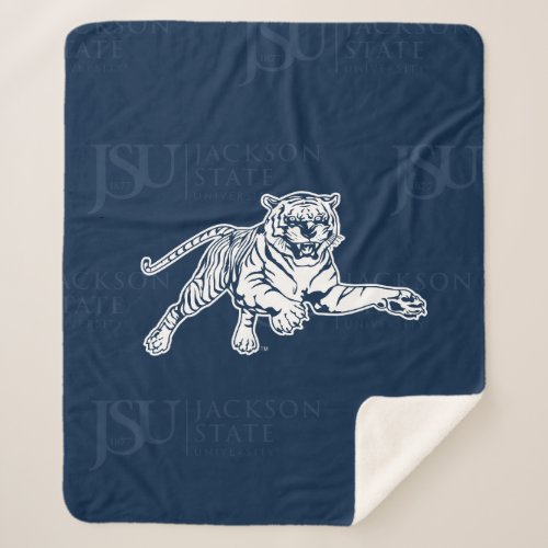 Jackson State University Logo Watermark Sherpa Blanket