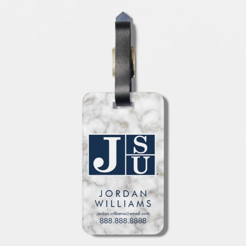 Jackson State White Marble Luggage Tag