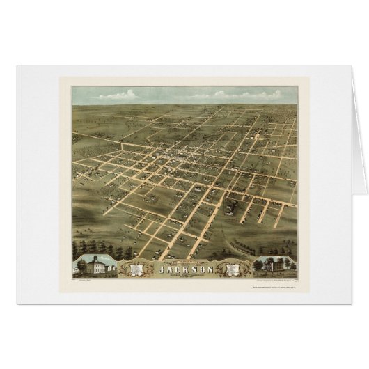 Jackson, TN Panoramic Map - 1870 Cards (Front Horizontal)