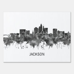 Jackson USA Skyline BW Sign