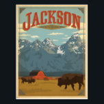Jackson, WY Postcard<br><div class="desc">Anderson Design Group is an award-winning illustration and design firm in Nashville, Tennessee. Founder Joel Anderson directs a team of talented artists to create original poster art that looks like classic vintage advertising prints from the 1920s to the 1960s.</div>