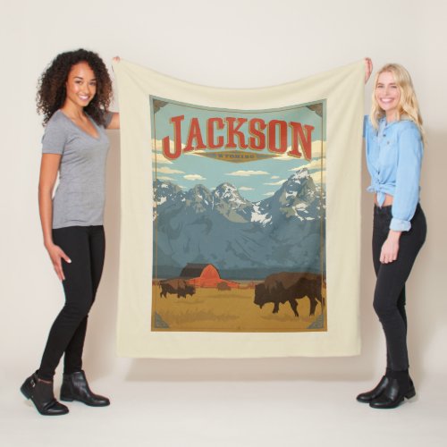 Jackson  Wyoming Fleece Blanket