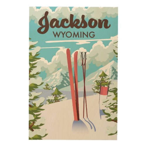 Jackson Wyoming ski poster