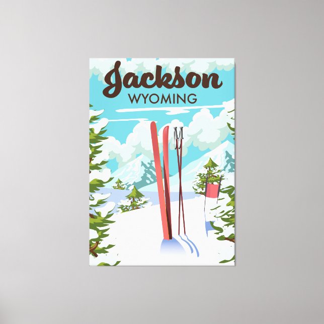 Jackson Wyoming ski poster Canvas Print (Front)