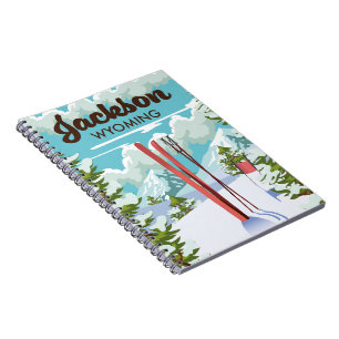Jackson Wyoming ski poster Notebook