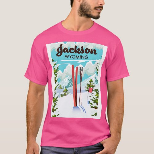 Jackson Wyoming ski poster T_Shirt