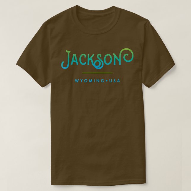 Jackson Wyoming Typographic Design  T-Shirt (Design Front)