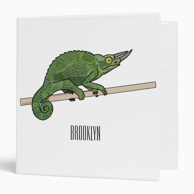 Jackson's chameleon cartoon illustration 3 ring binder (Front/Inside)
