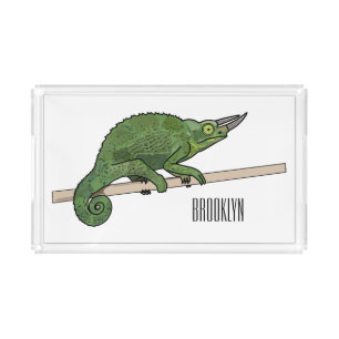 Jackson's chameleon cartoon illustration acrylic tray