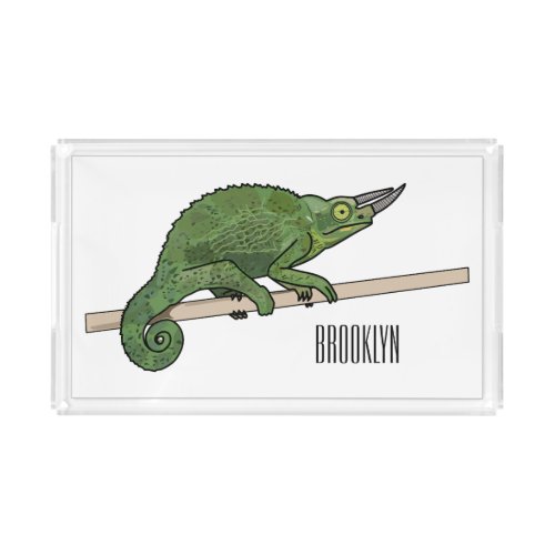 Jacksons chameleon cartoon illustration acrylic tray