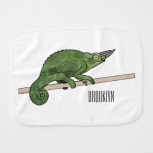 Jackson's chameleon cartoon illustration baby burp cloth