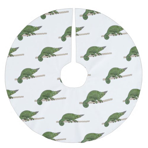 Jacksons chameleon cartoon illustration brushed polyester tree skirt