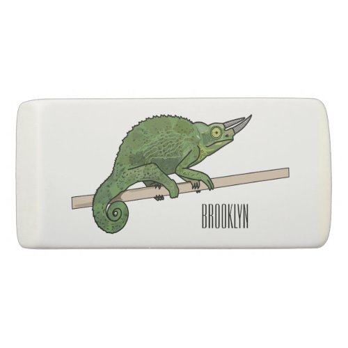 Jacksons chameleon cartoon illustration eraser