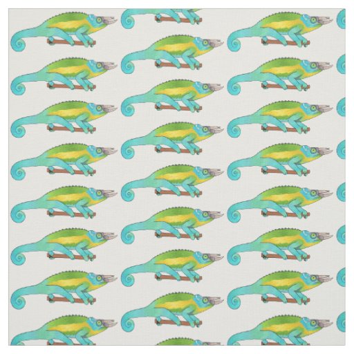 Jackson's chameleon cartoon illustration fabric