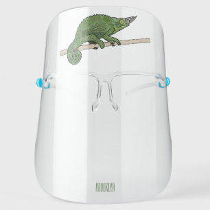 Jackson's chameleon cartoon illustration face shield