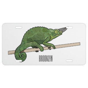 Jackson's chameleon cartoon illustration license plate