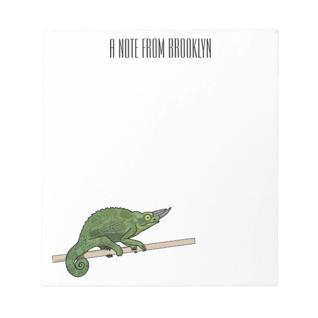 Jackson's chameleon cartoon illustration notepad (Front)