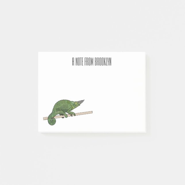 Jackson's chameleon cartoon illustration post-it notes (Front)