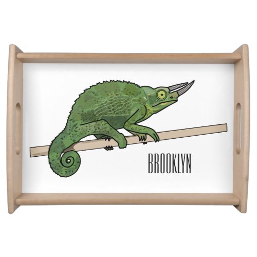 Jacksons chameleon cartoon illustration serving tray