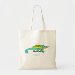 Jackson's chameleon cartoon illustration tote bag