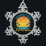 Jacksonville Beach Florida Palm Trees Beach Snowflake Pewter Christmas Ornament<br><div class="desc">Jacksonville Beach Florida Palm Trees Snowflake Pewter Christmas Ornament</div>