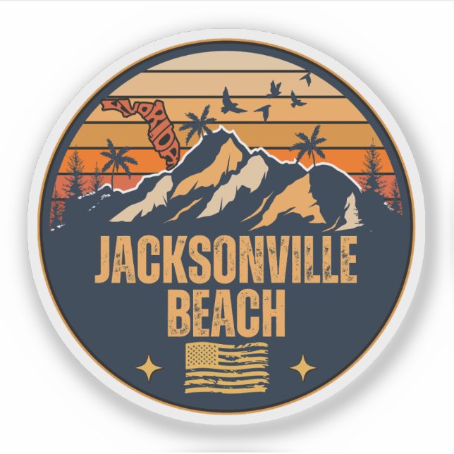 Jacksonville Beach, Florida  Sticker (Front)