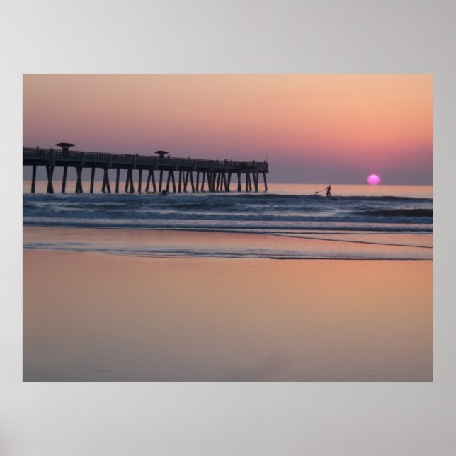 Jacksonville Beach, Florida Sunrise Poster (Front)