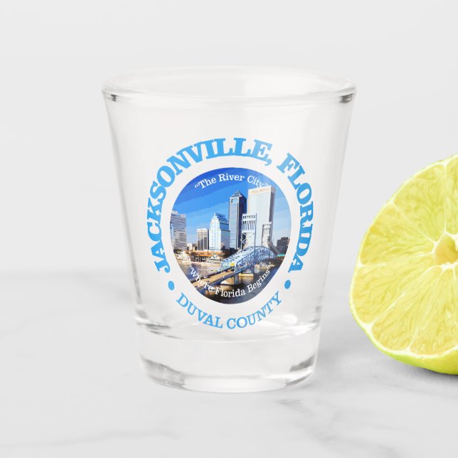 Jacksonville (cities) shot glass (Front)