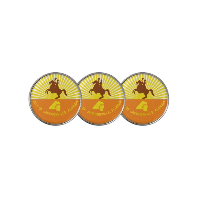 Jacksonville city flag golf ball marker (3 Up)