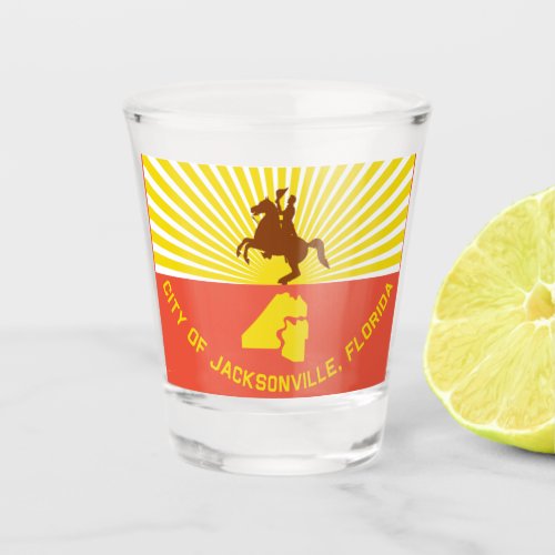 Jacksonville city flag shot glass