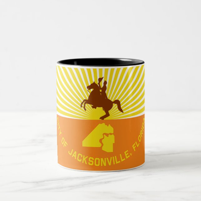 Jacksonville city flag Two-Tone coffee mug (Center)