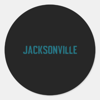 Jacksonville Duval Jaguars Teal Text Classic Round Sticker