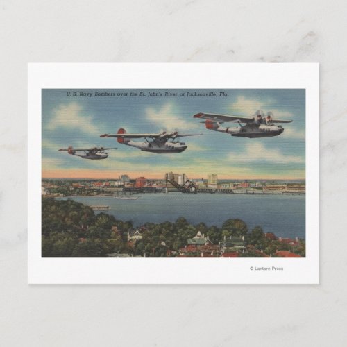 Jacksonville FL _ Navy Bombers over St Johns Postcard