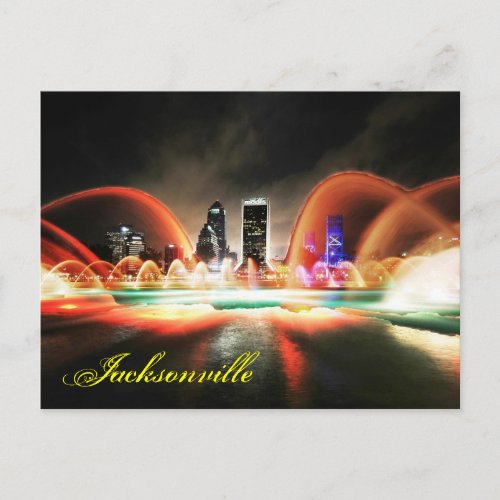 Jacksonville Florida and the Friendship Fountain Postcard