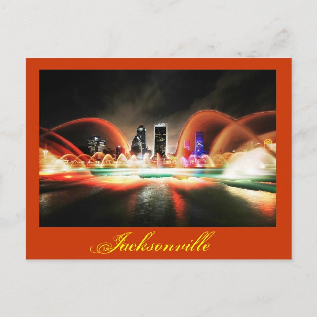 Jacksonville, Florida and the Friendship Fountain Postcard (Front)