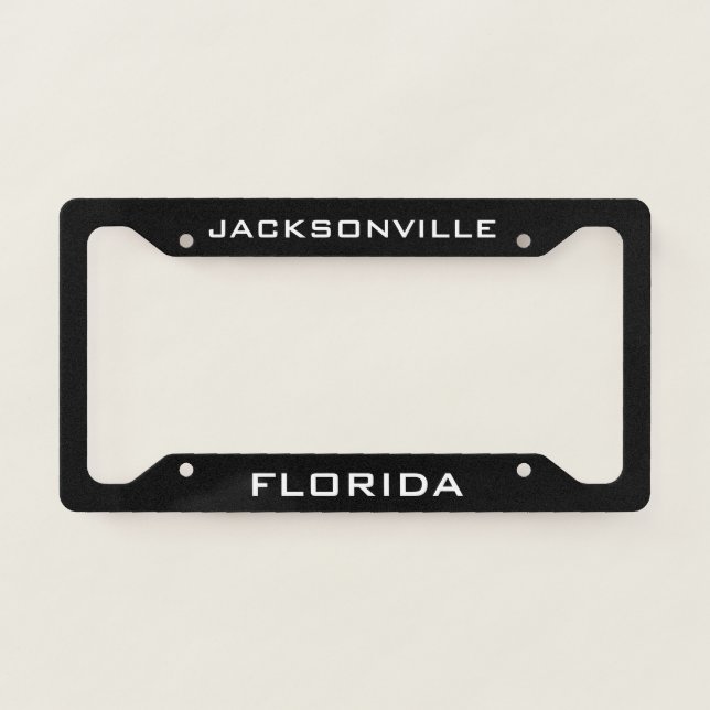 Jacksonville Florida Black  License Plate Frame (Front)