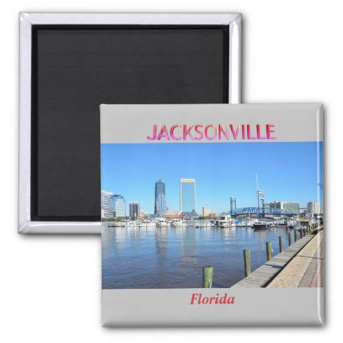Jacksonville Florida Cityscape  Magnet