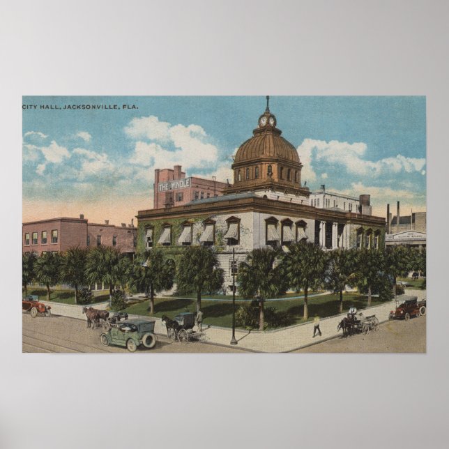 Jacksonville, Florida - Exterior View of City Poster (Front)